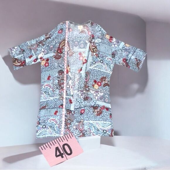 Knox Rose l Open Kimono l Paisley Print l 100% Rayon l L l EUC - Picture 6 of 10